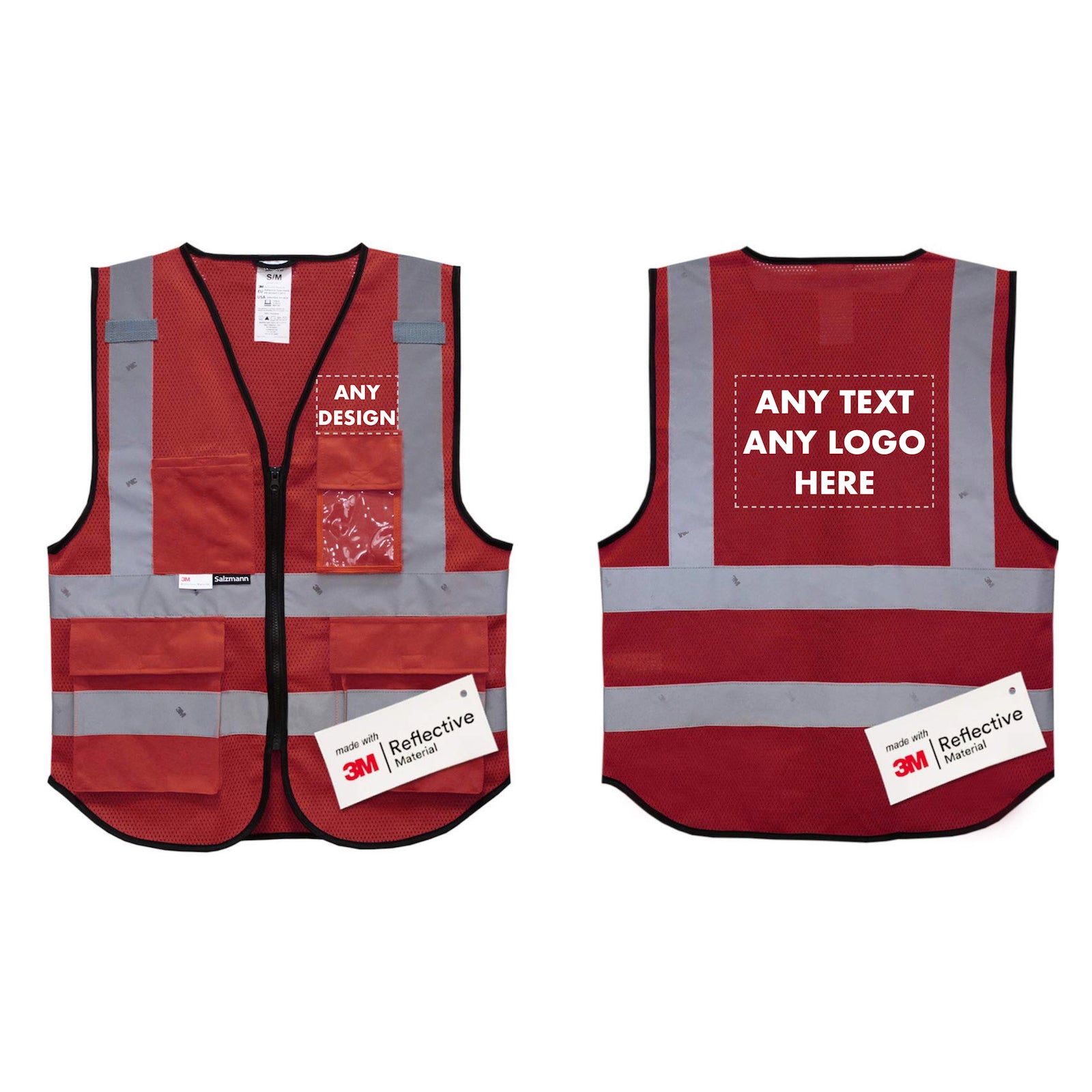 Hi Vis Multi-Pocket Vest with Custom Print – Salzmann US